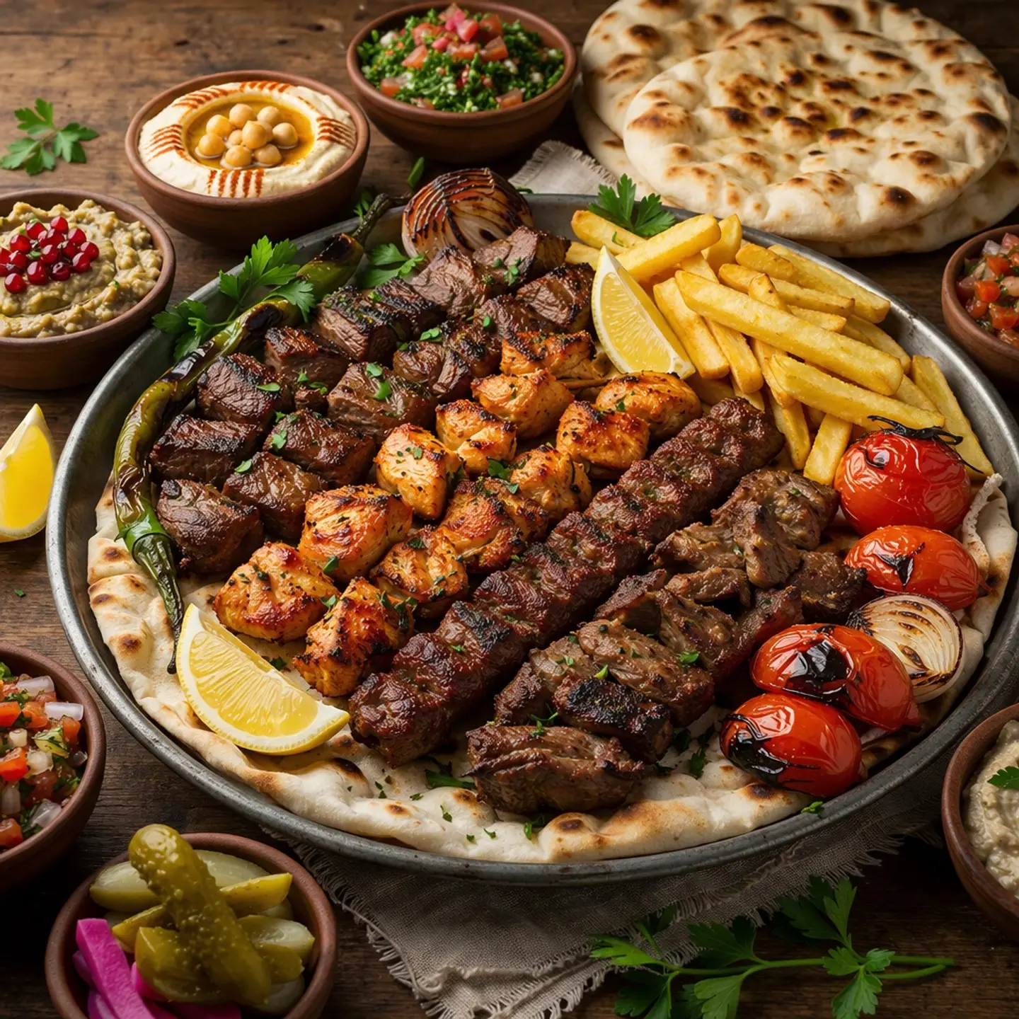 Mesopotamian Mix With Iraqi Taya And Appetizers