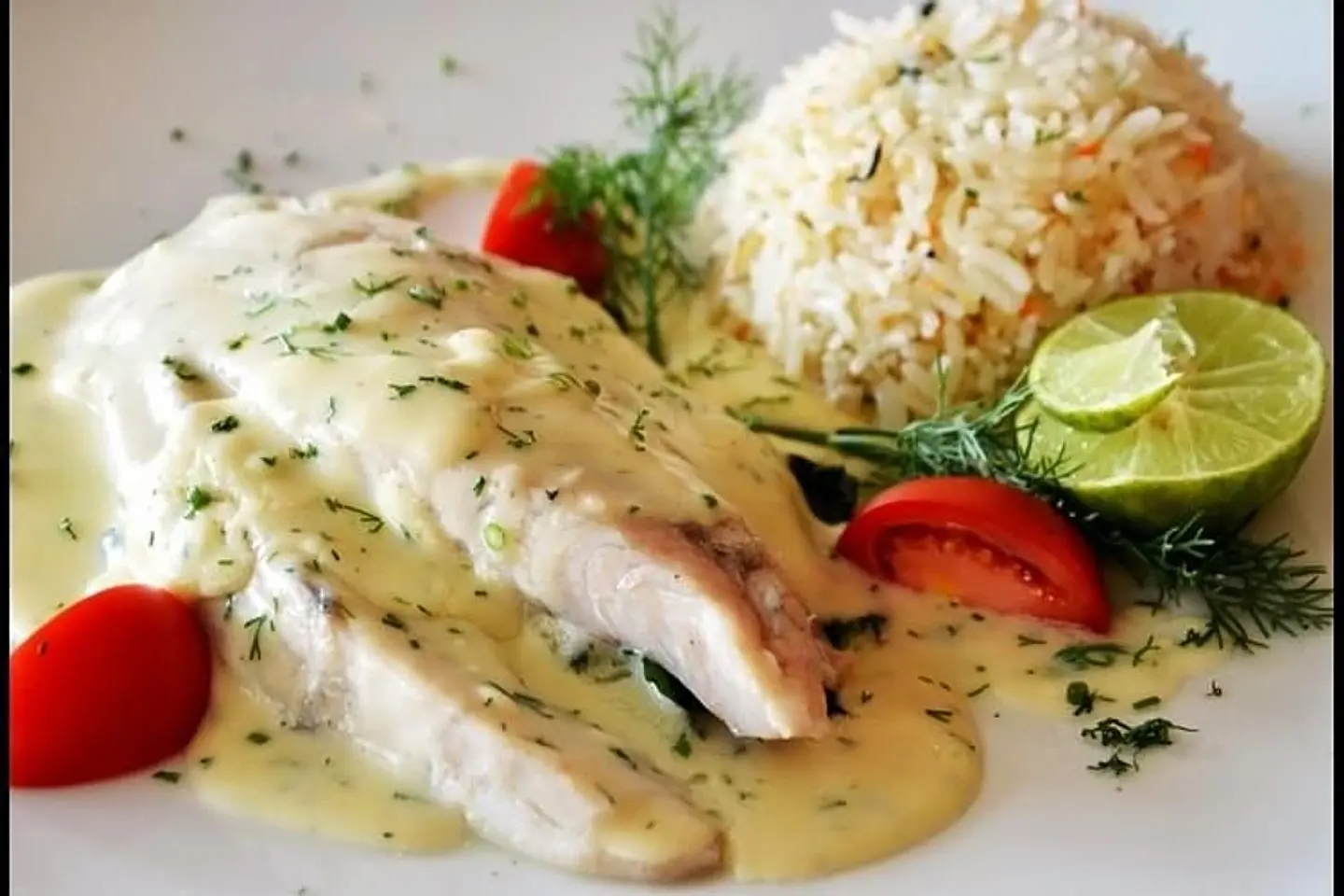 طاجن فيليه سمك بالكريمة