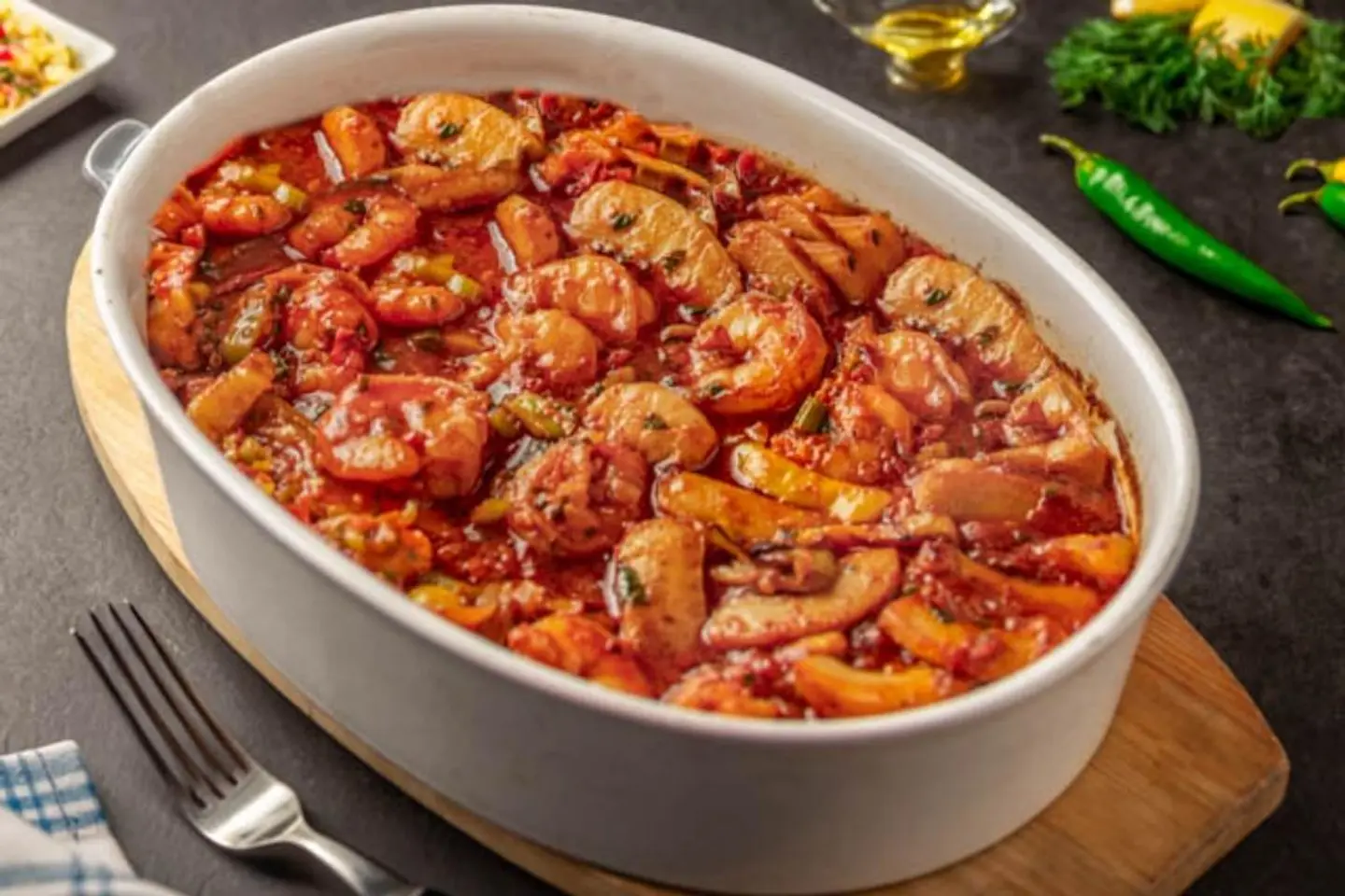 Red Mixed Seafood Casserole