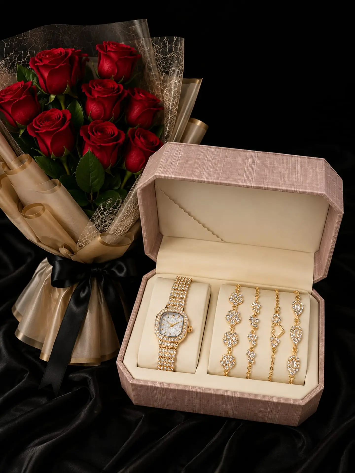 Women's Watch With A Bouquet Of Roses 2