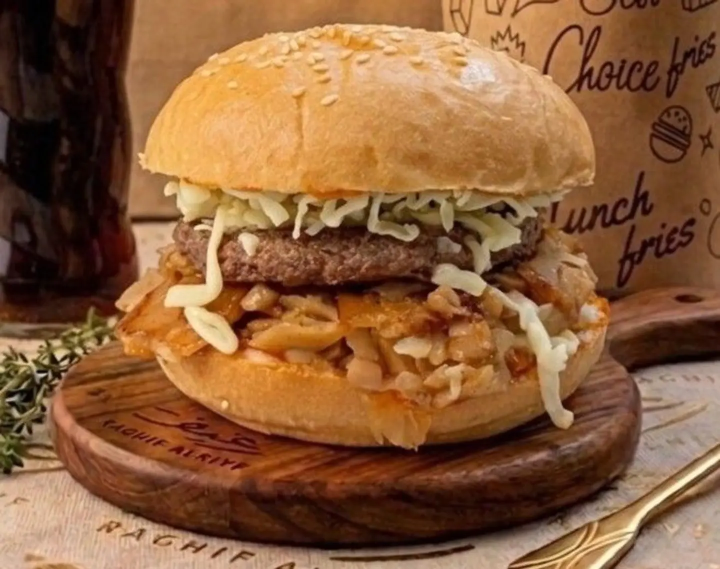 Mushroom Burger Sandwich