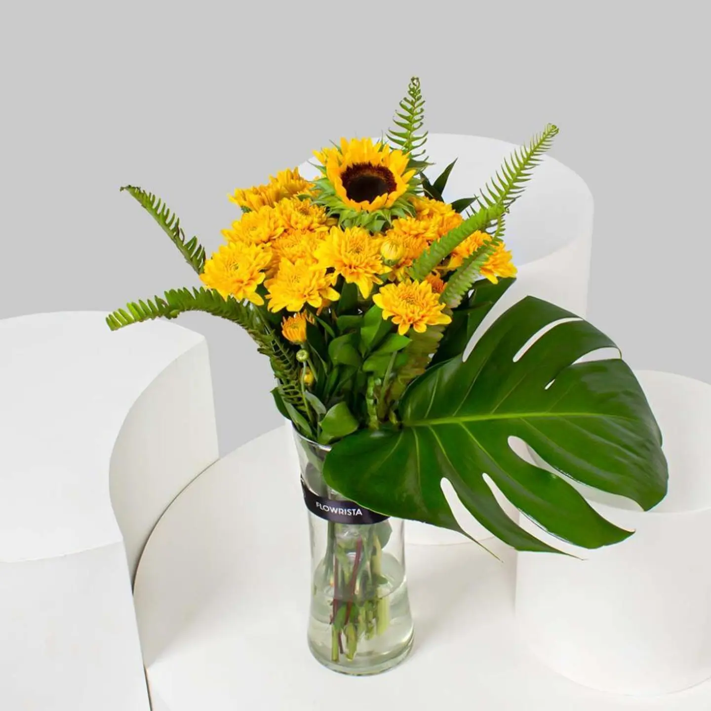 Hand Vase Of Yellow Flowers