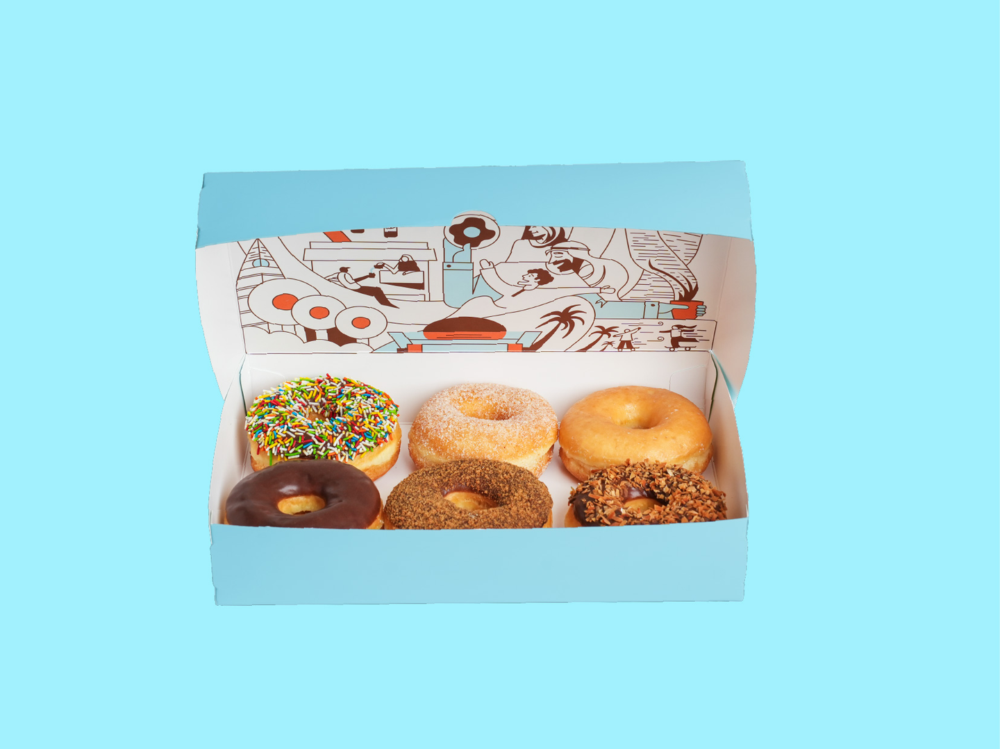 بوكس 6 حبات دونات