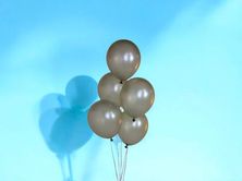 Five Silver Helium Balloons 0176