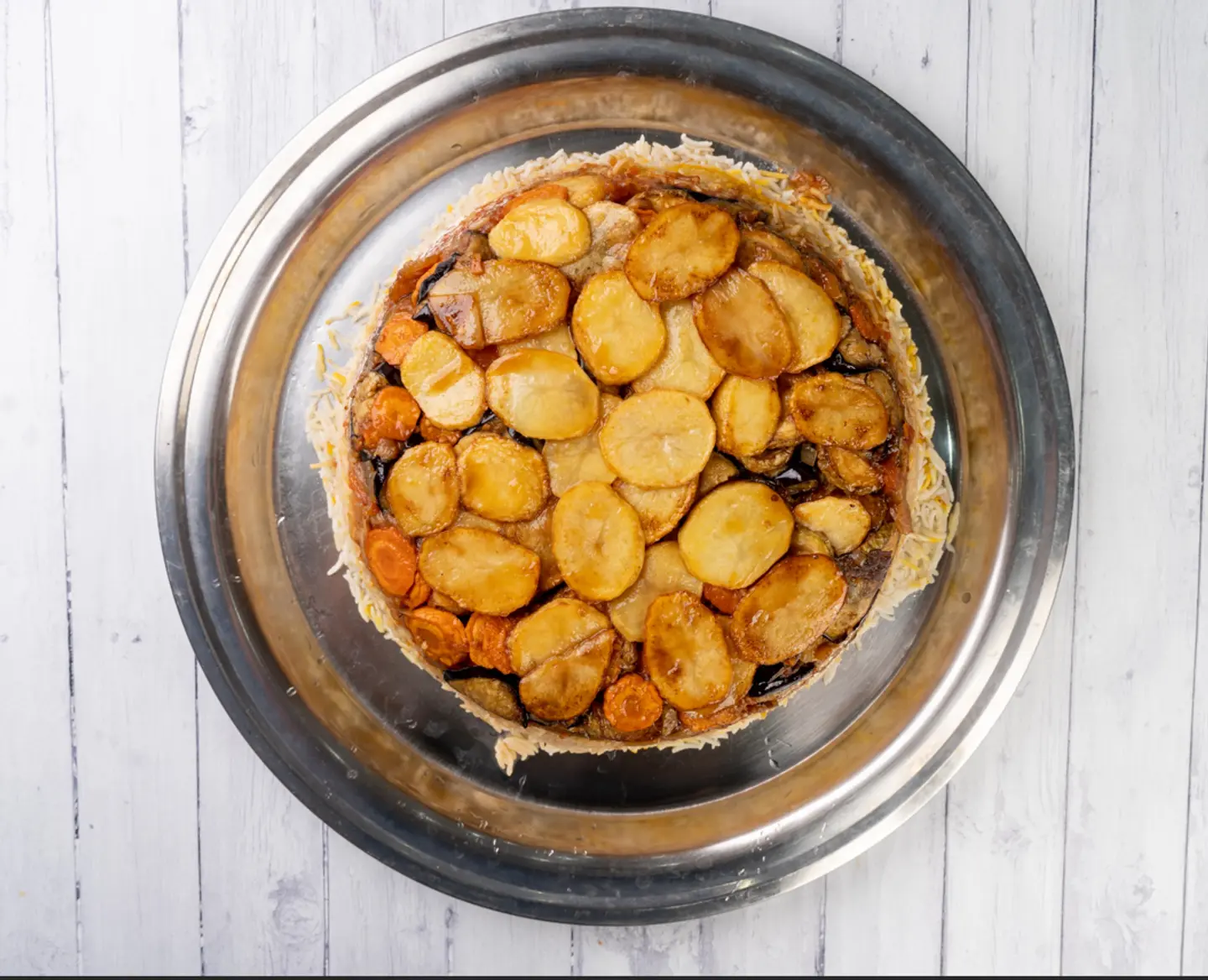 نص دجاج مقلوبه