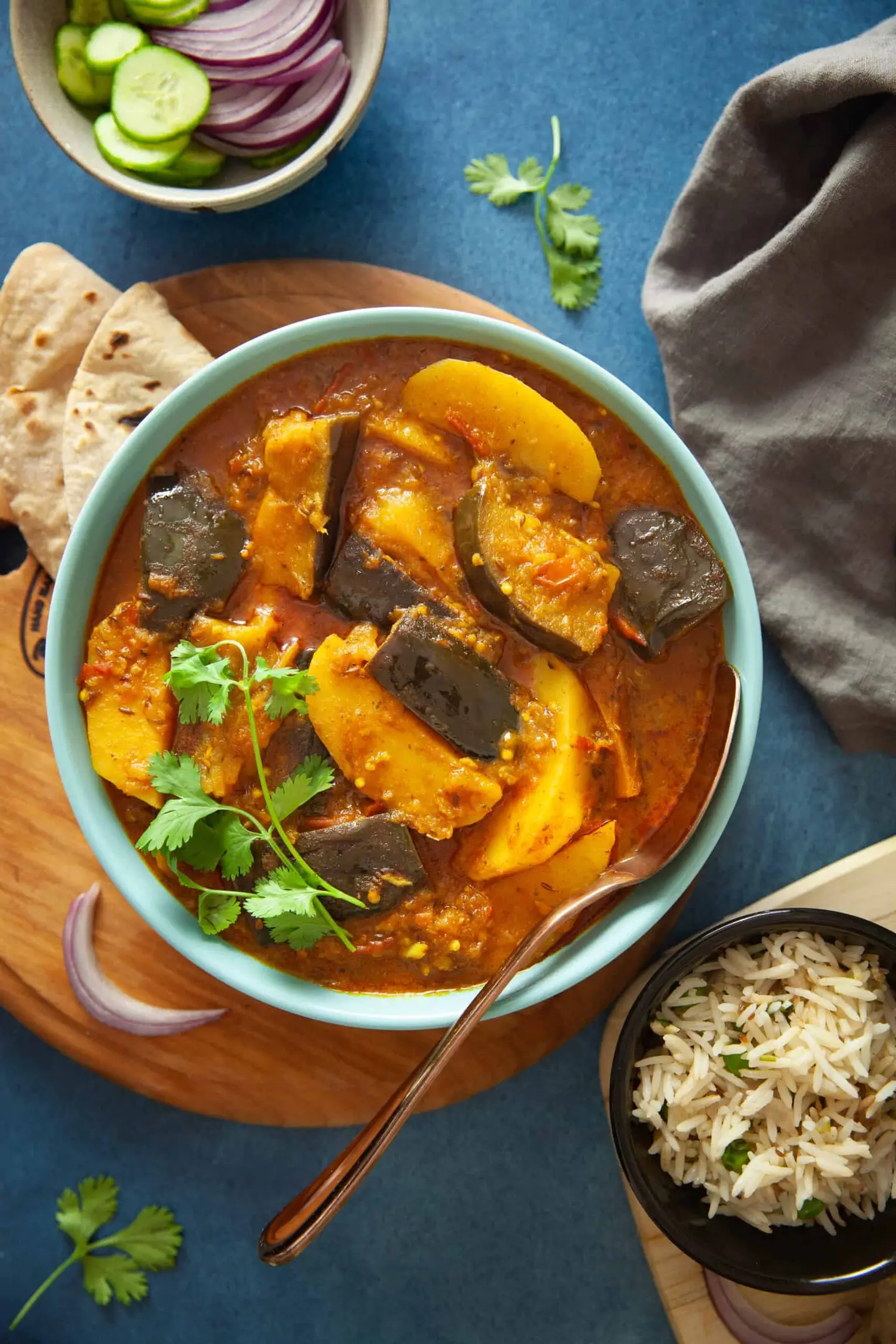 Meat With Potatoes And Eggplant
