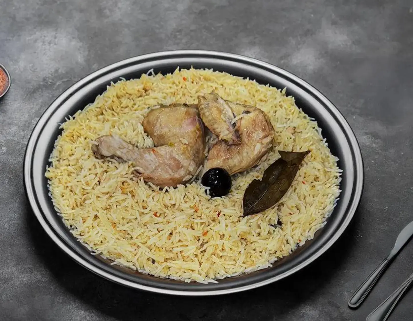 Half Chicken Madghot With White Rice