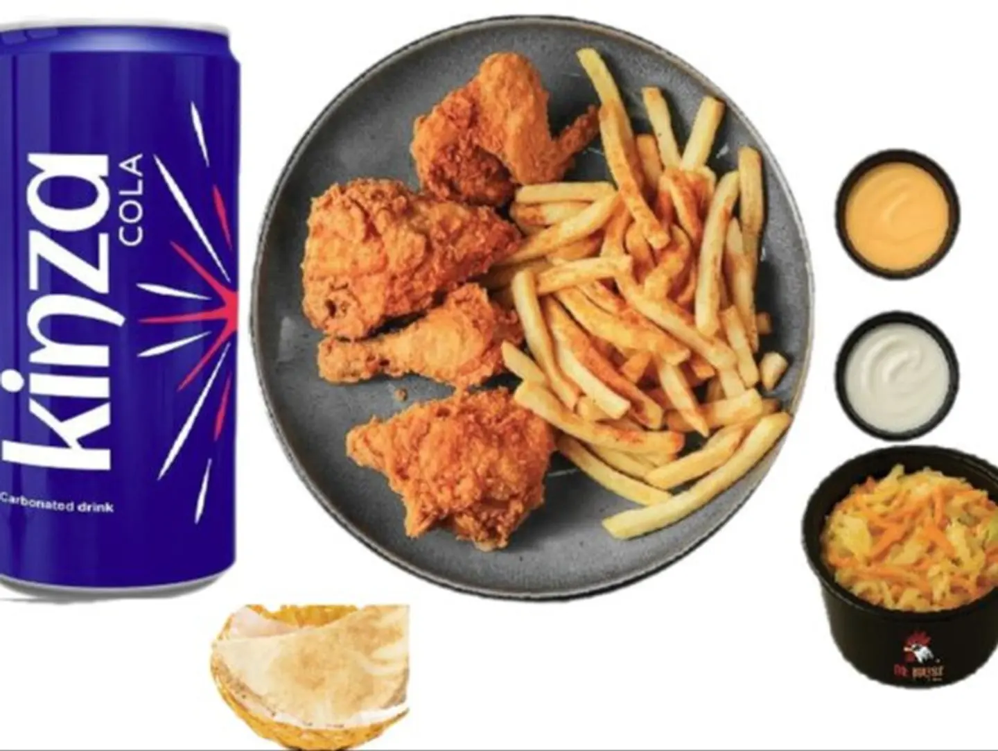 4 Piece Broasted Chicken Meal With Cabbage And Kinza