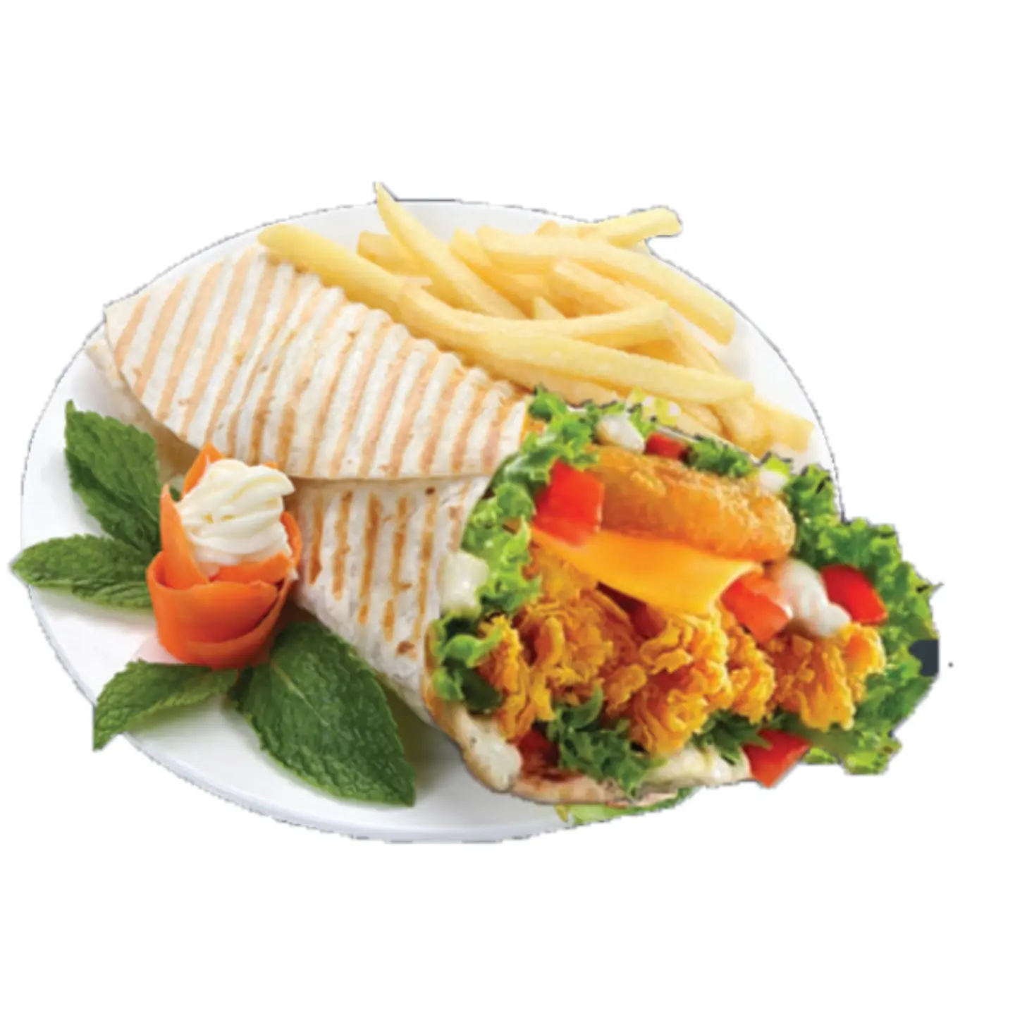 Spanish Twister Wrap With Fries