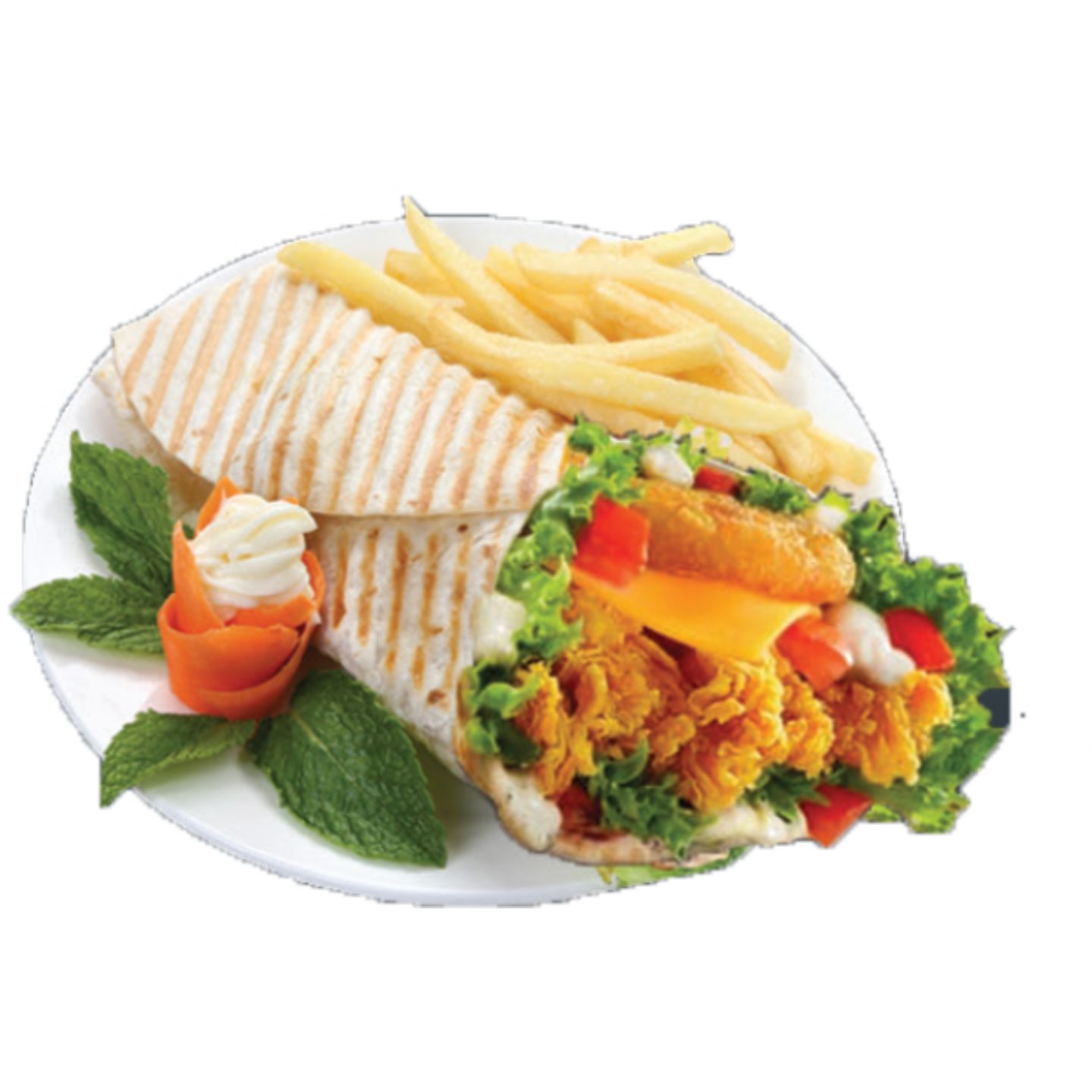 Spanish Twister Wrap With Fries