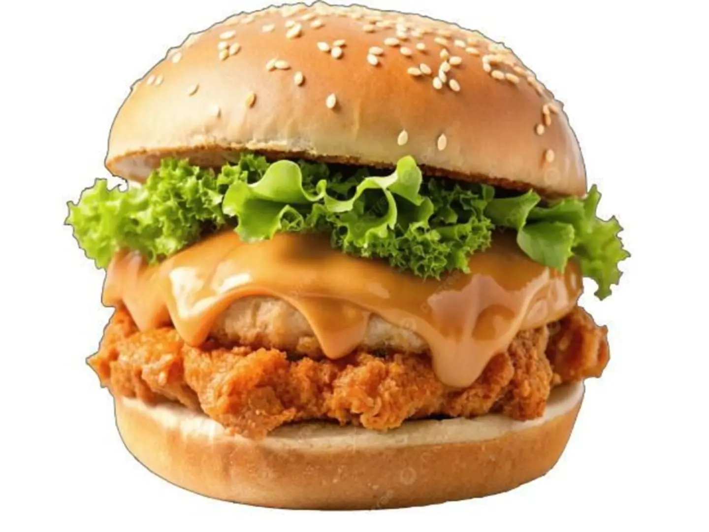 ساندوتش برجر دجاج مع جبن