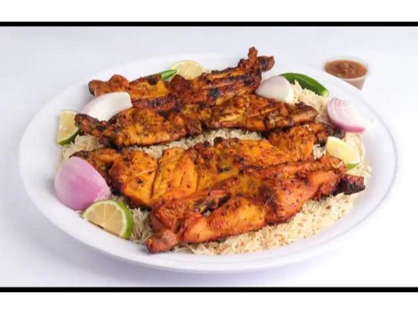 Chicken On Charcoal With Biryani Rice