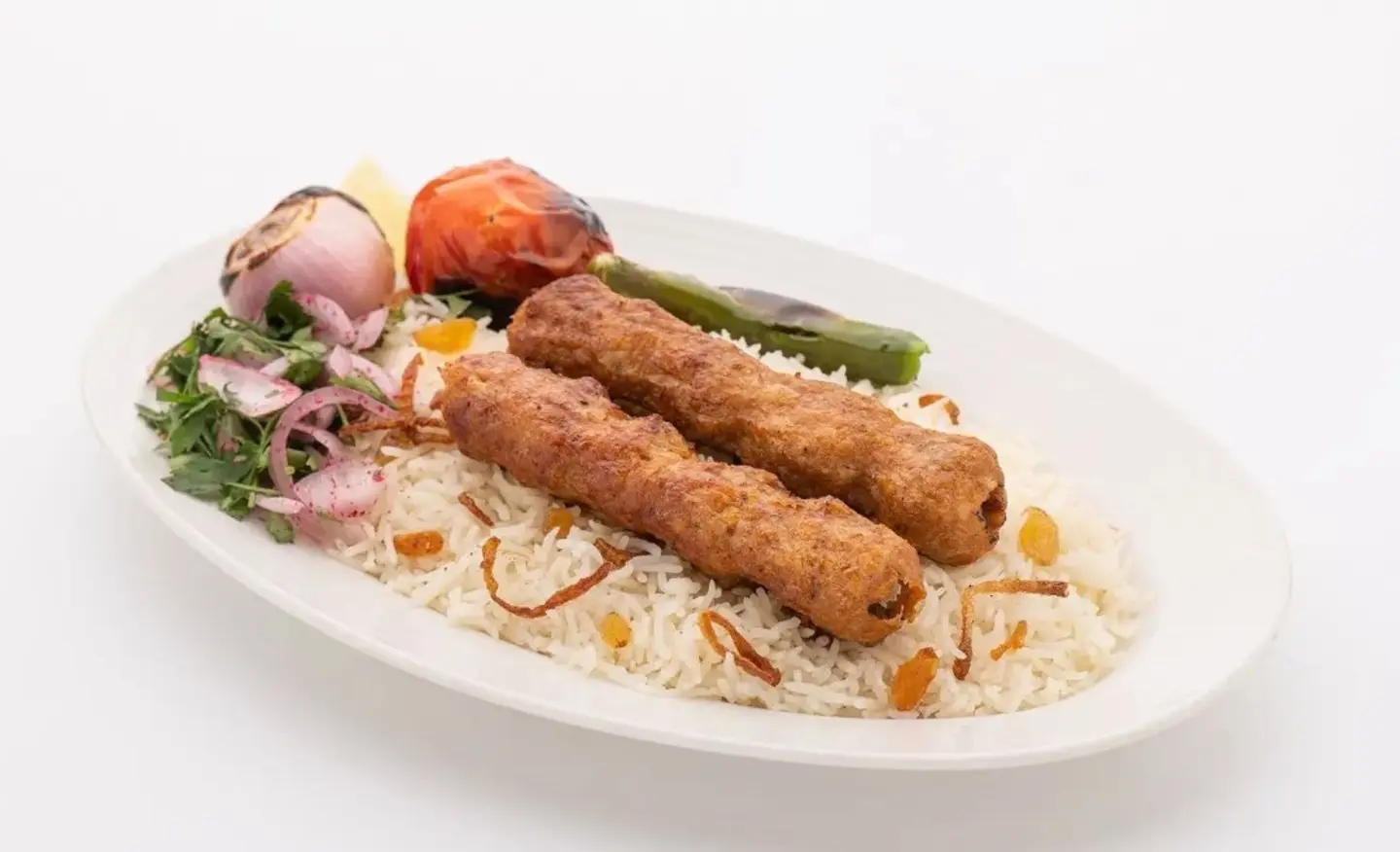 كباب دجاج مع الأرز