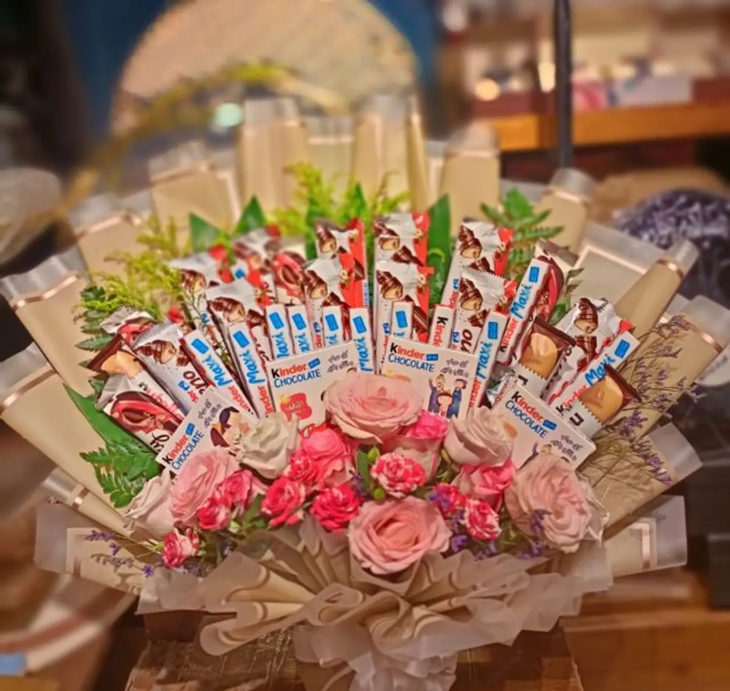 Vase Roses And Chocolate