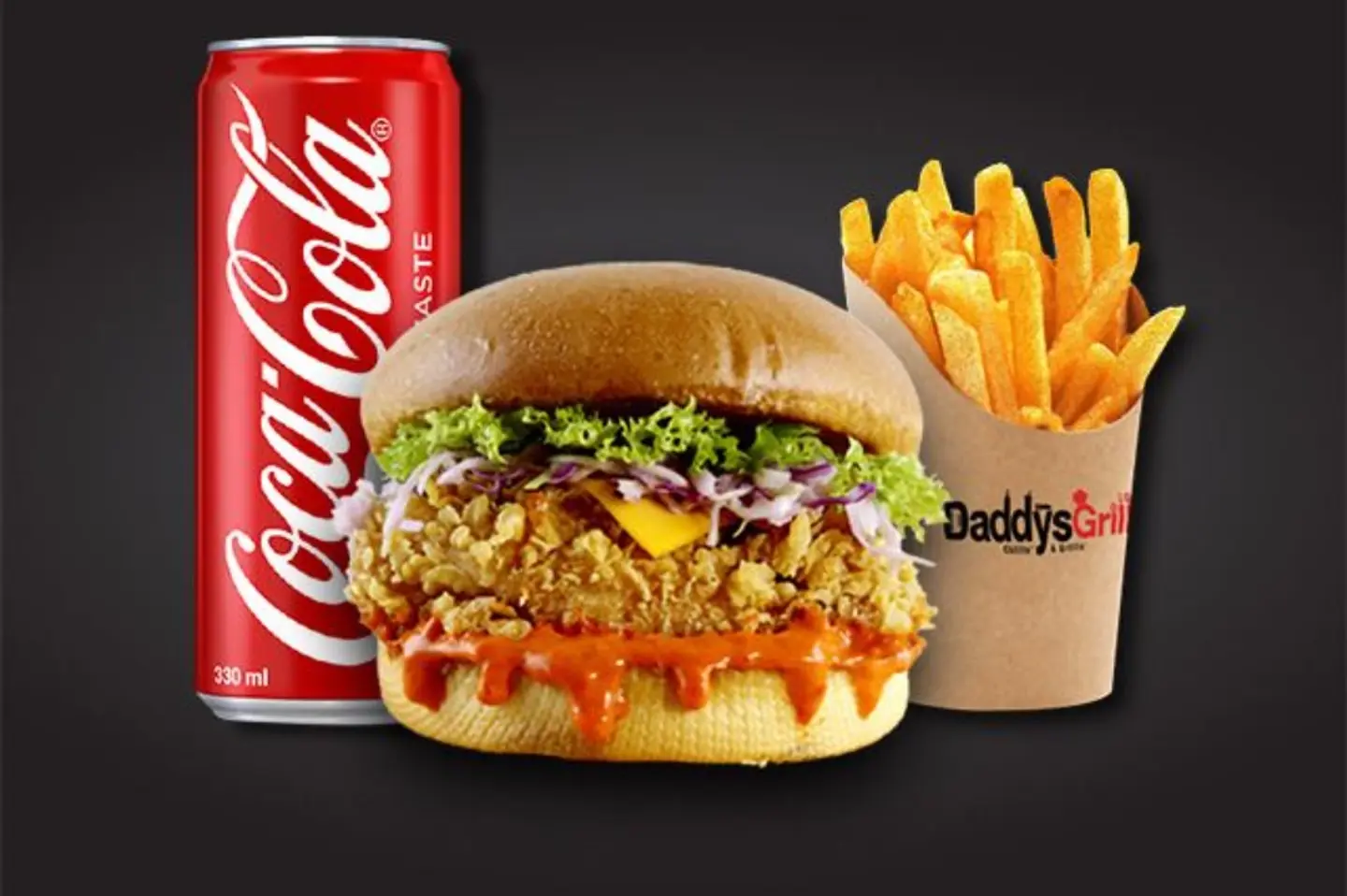 Crispy Chicken Maple Sircha Burger Meal