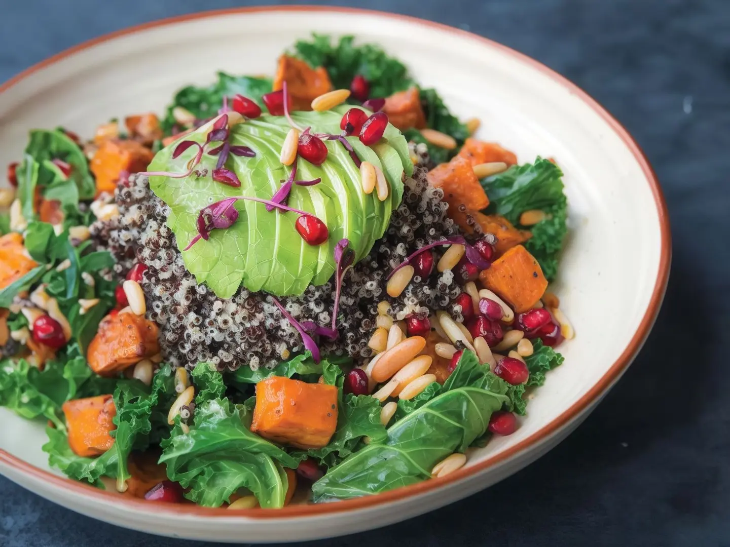 Black Quinoa And Kale And Roasted Sweet Potato