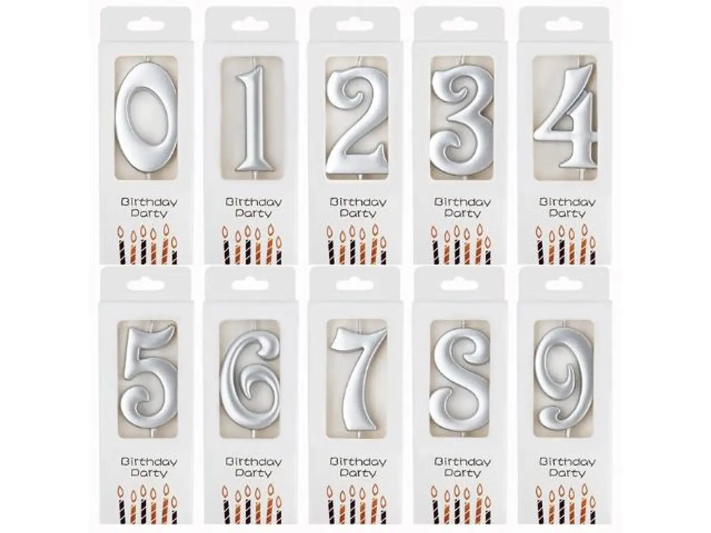 شموع أرقام فضي