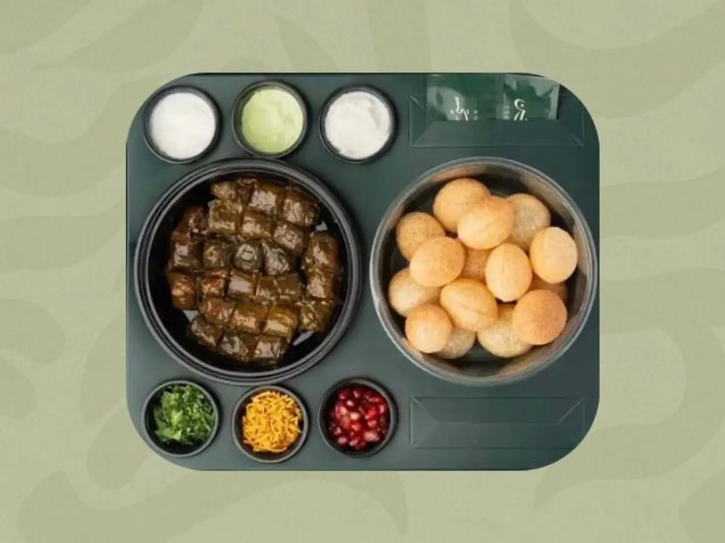 Pani Puri Stuffed Grape Leaves