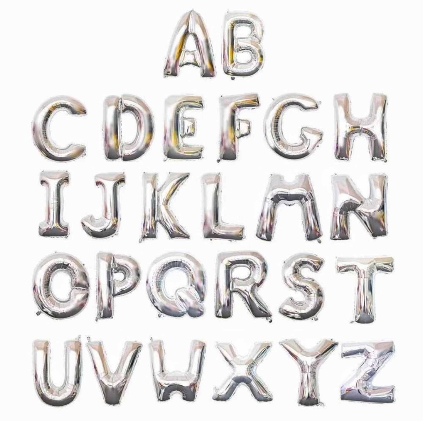 Letter Helium Balloon Silver