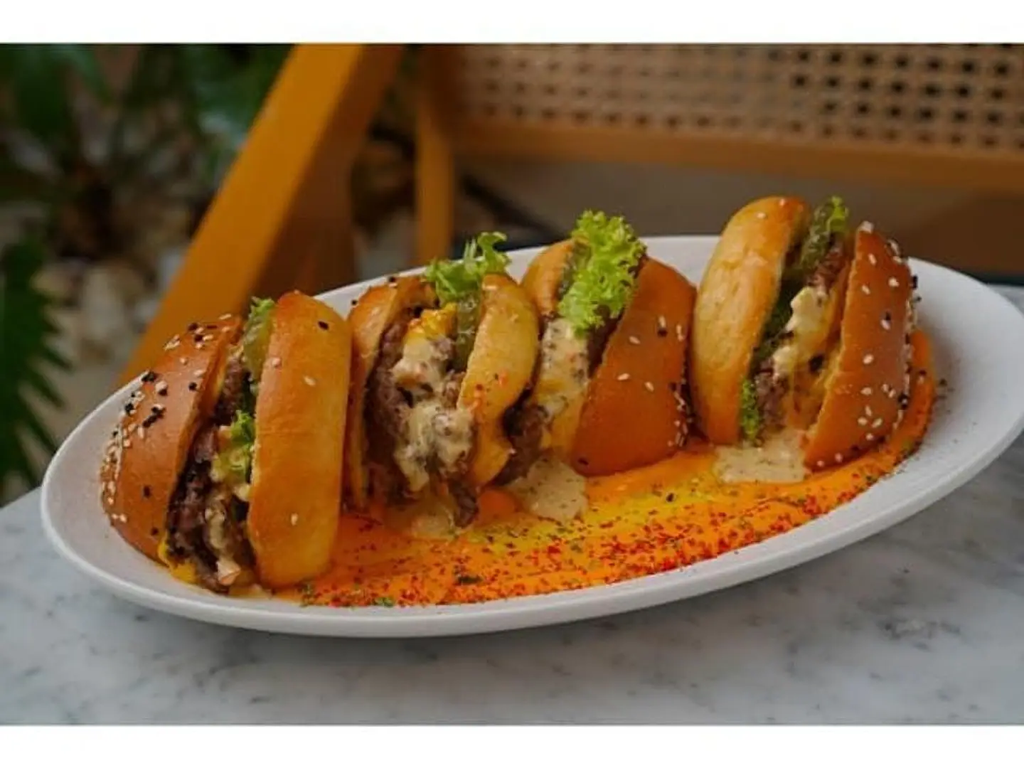 Smash Truffle Beef Burger Plate