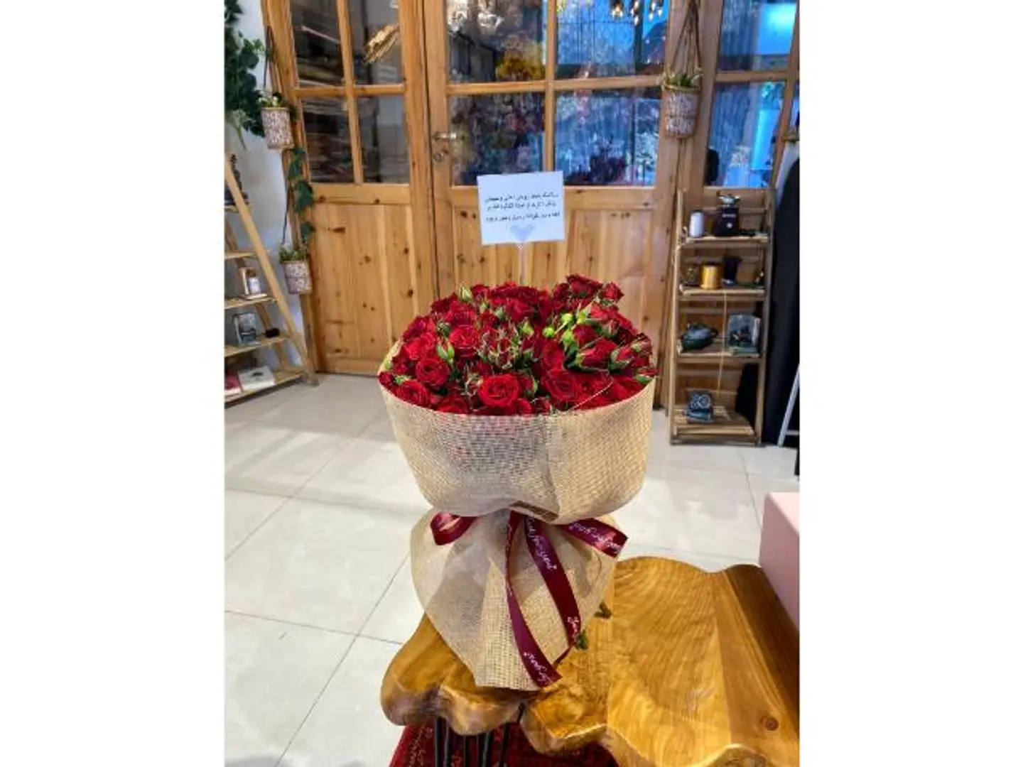 Red Rose Bouquet With Fabric Wrapping