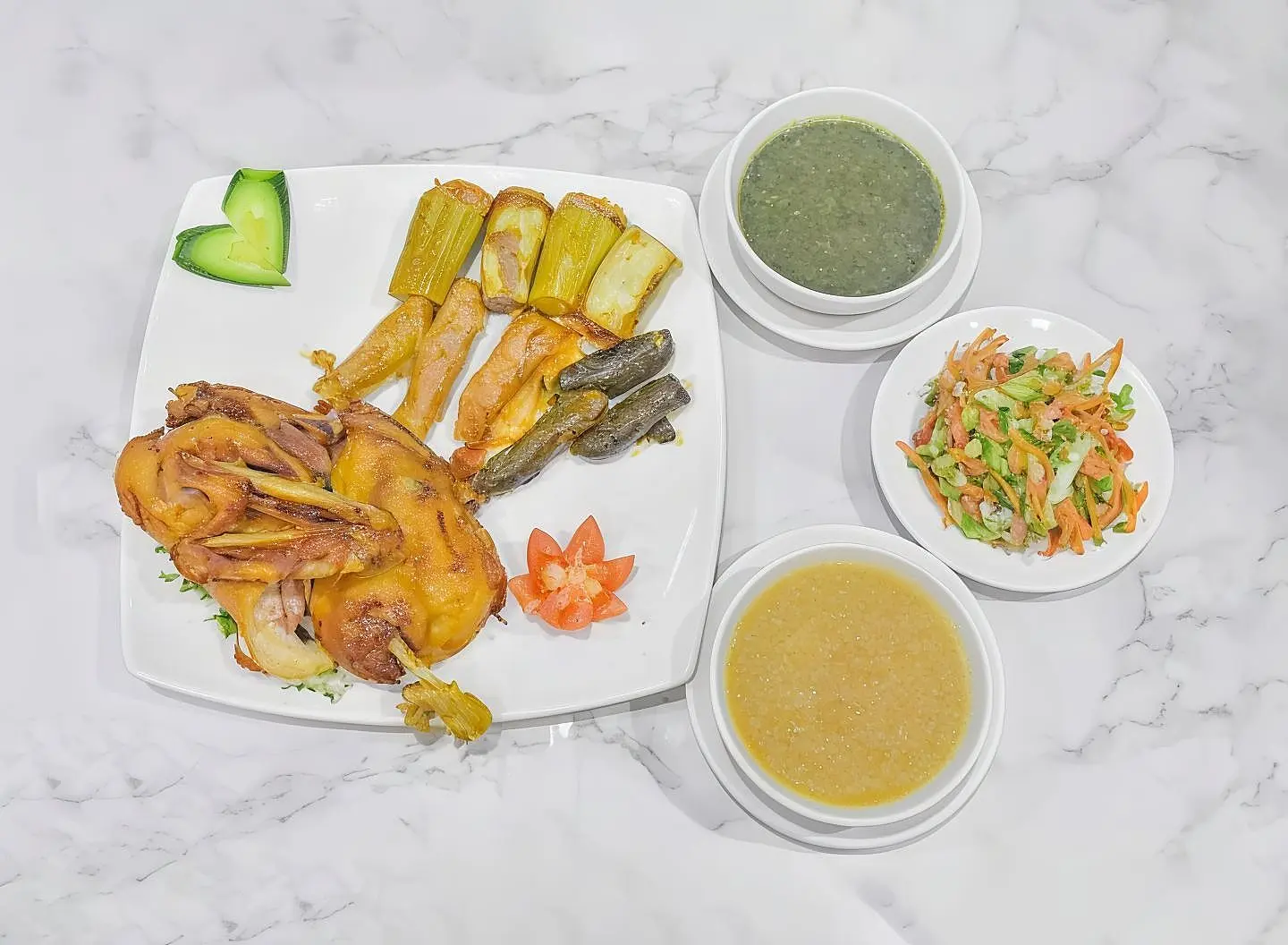 وجبه نص بط مع محشي