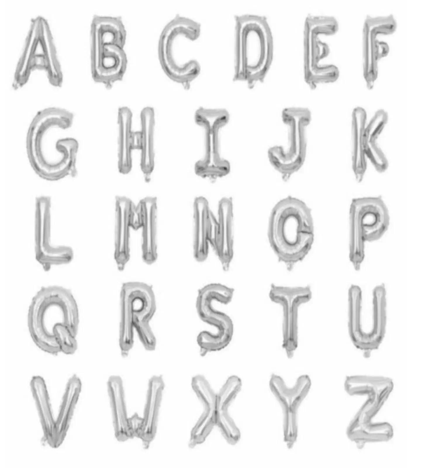 Silver Helium Letter Balloon