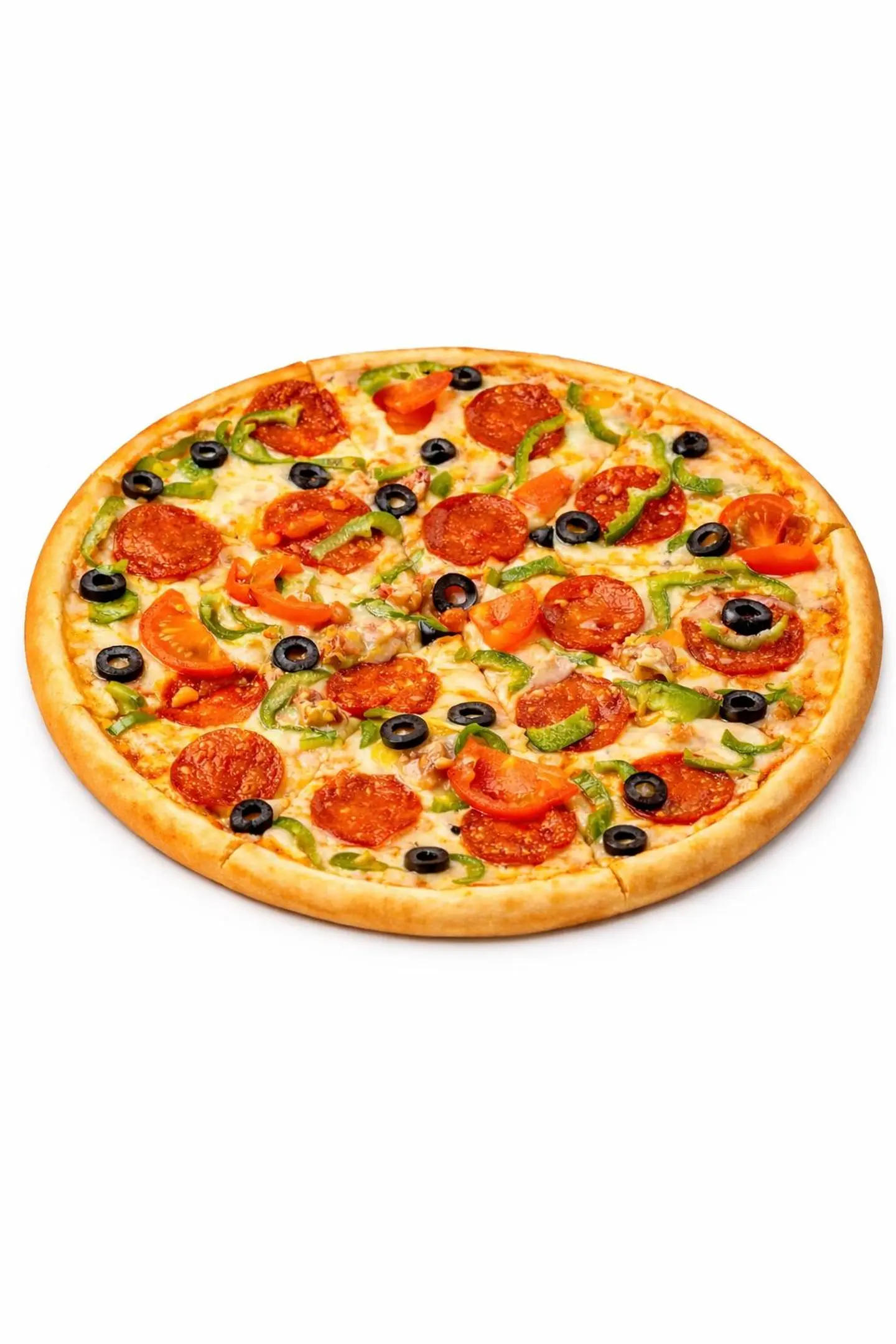 بيتزا ببروني مع خضار