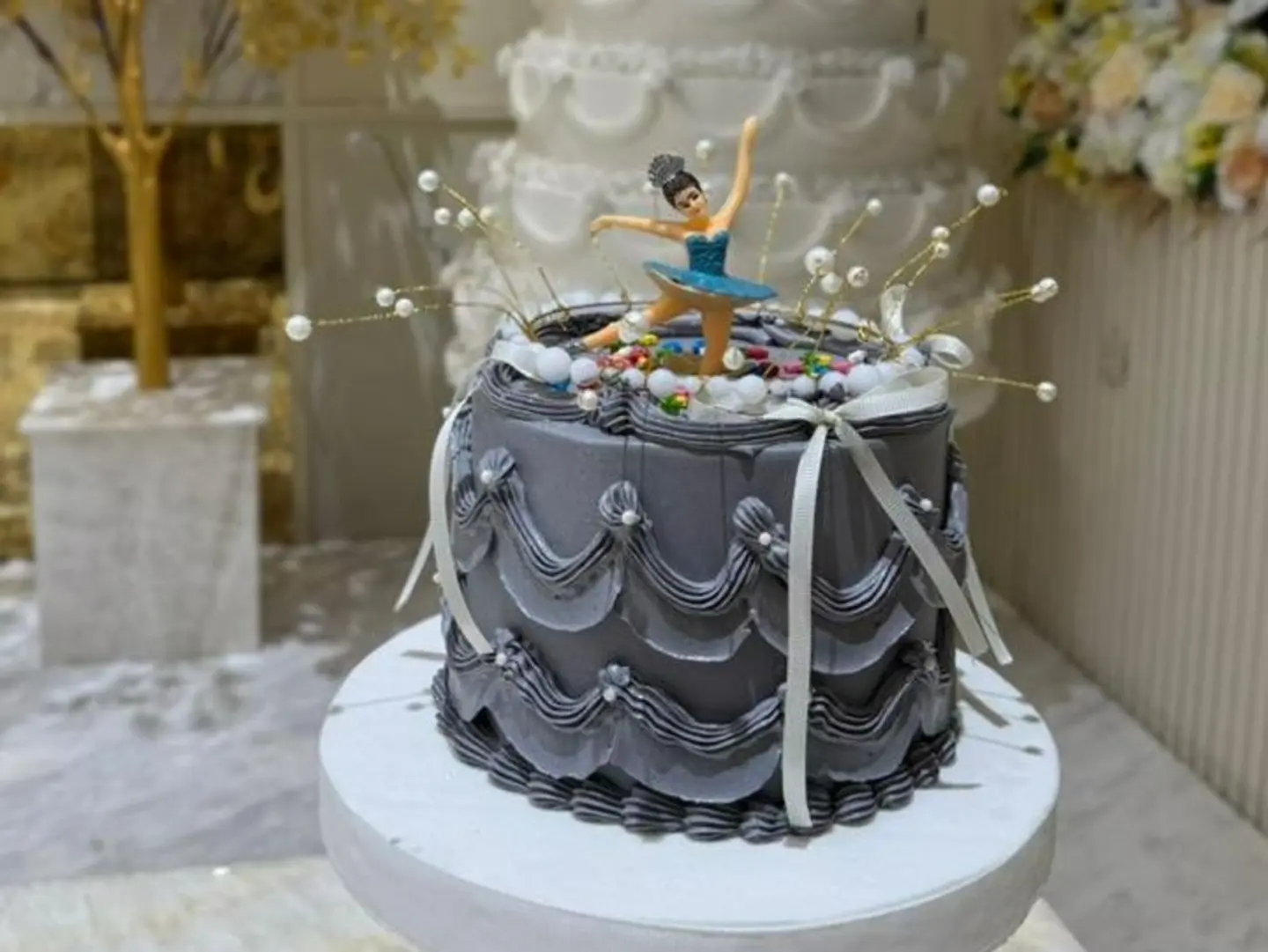 Luxurious Grey Ballet Cake