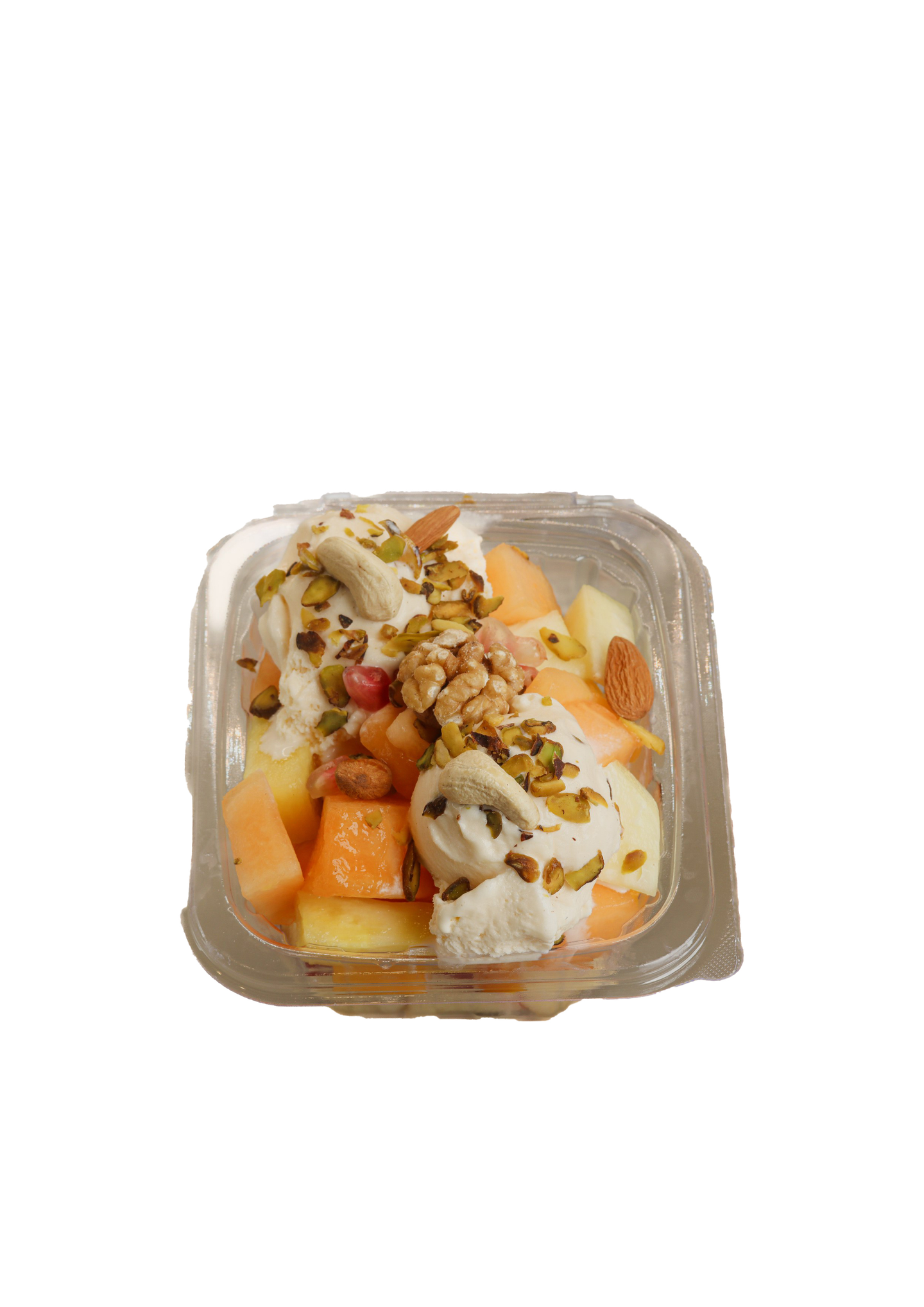 Fruits With Ice Cream And Nuts - Small Dish