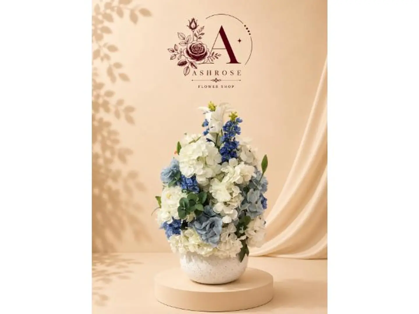 Luxury Blue & White Artificial Flower Arrangement