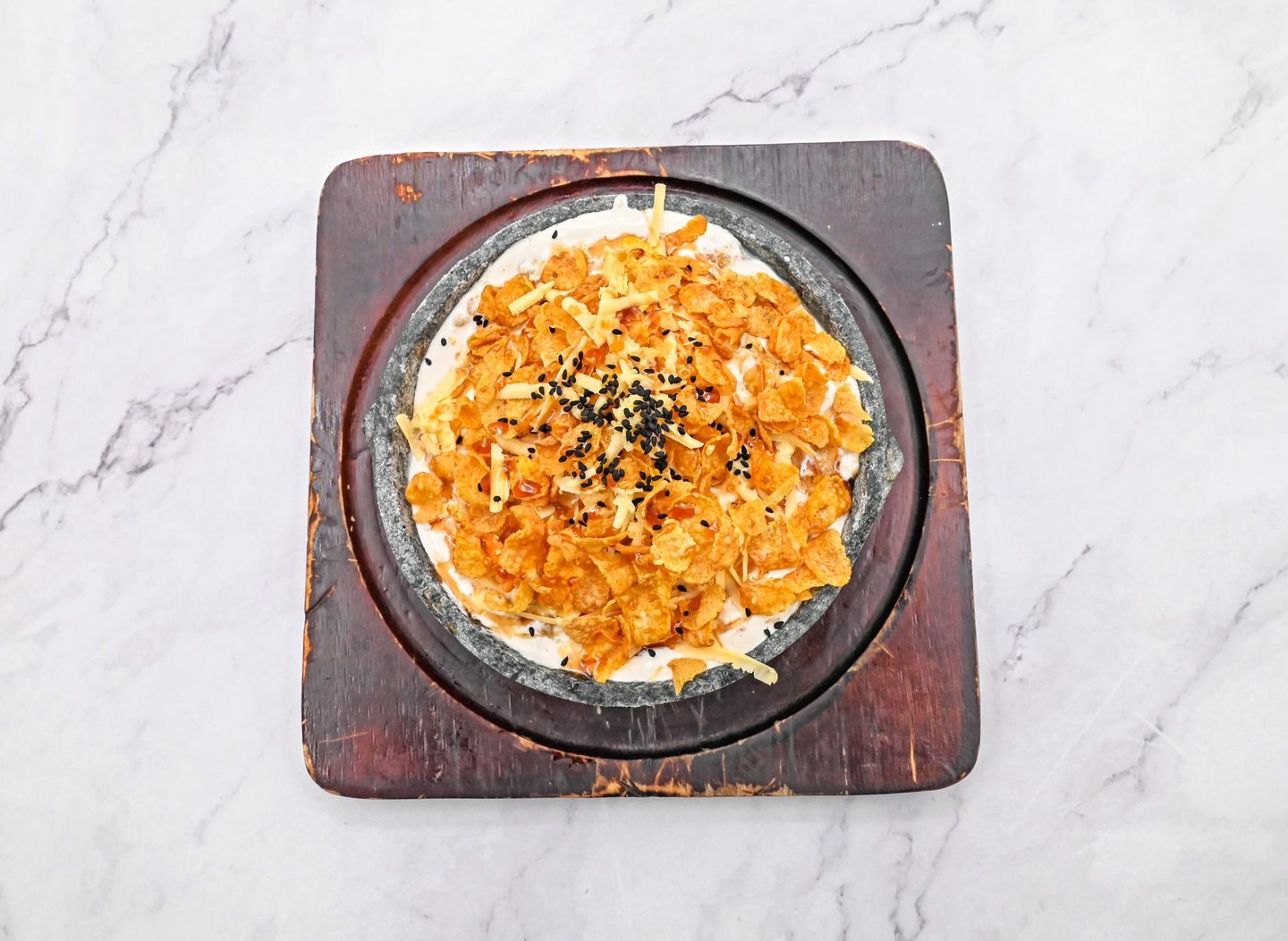 Royal Masoub With Cheese And Corn Flakes