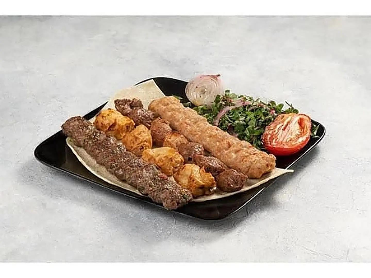 For One Person Chicken And Meat Kebab 3 Skewers