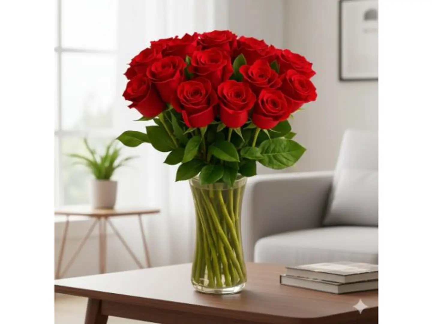 مزهرية ورود حمراء رومانسية زهور