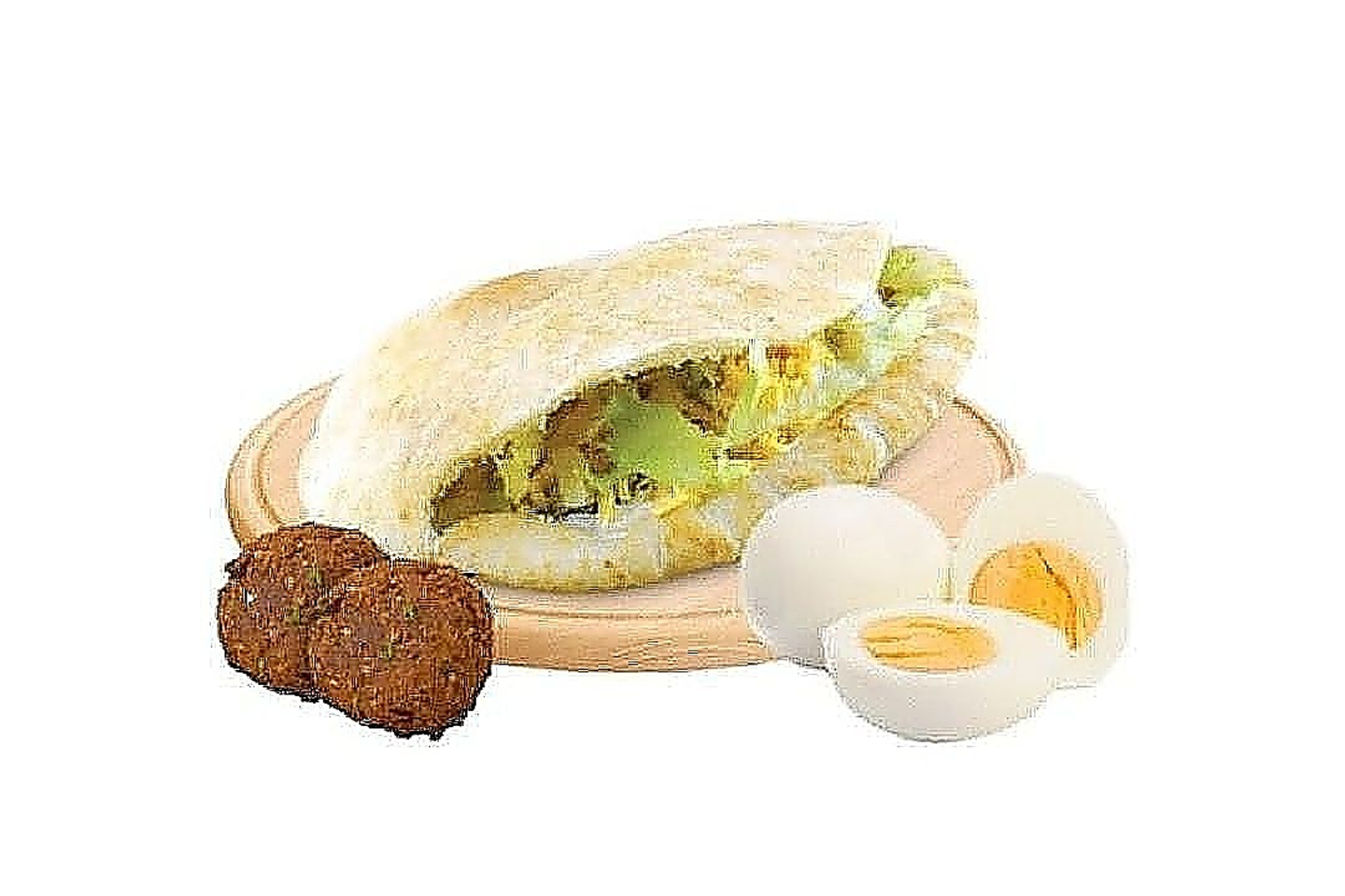 سندوتش فلافل بالفطير مع بيض