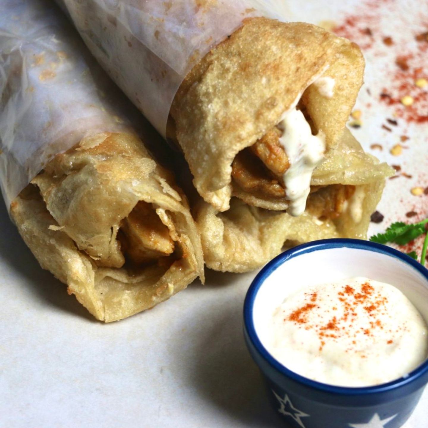 Chicken Malai Boti Garlic Mayo Roll