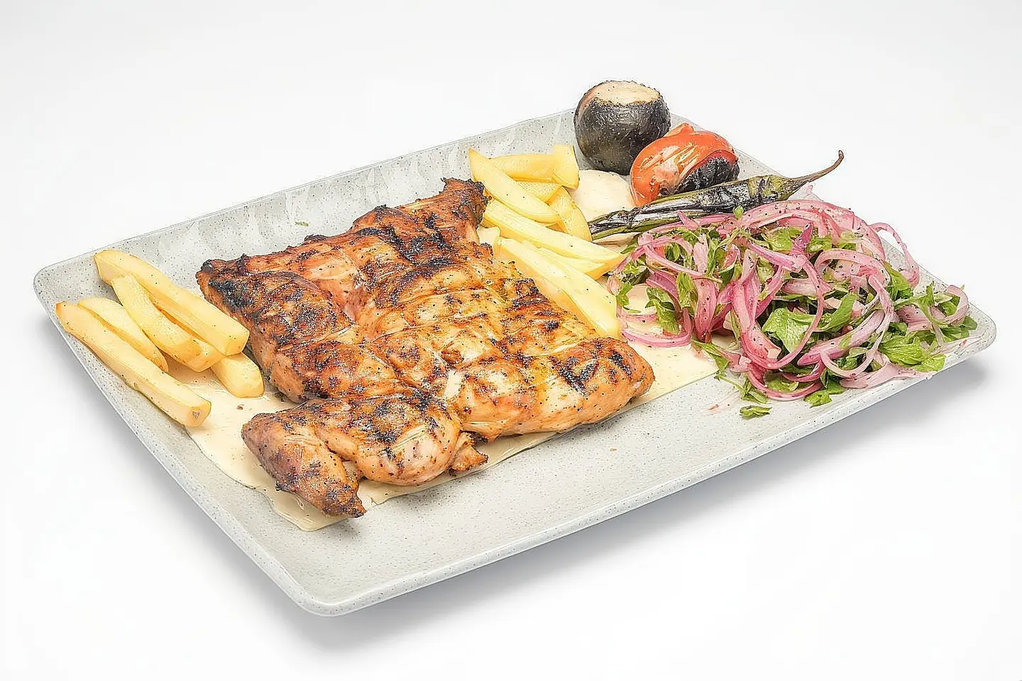 نص دجاج مشوية