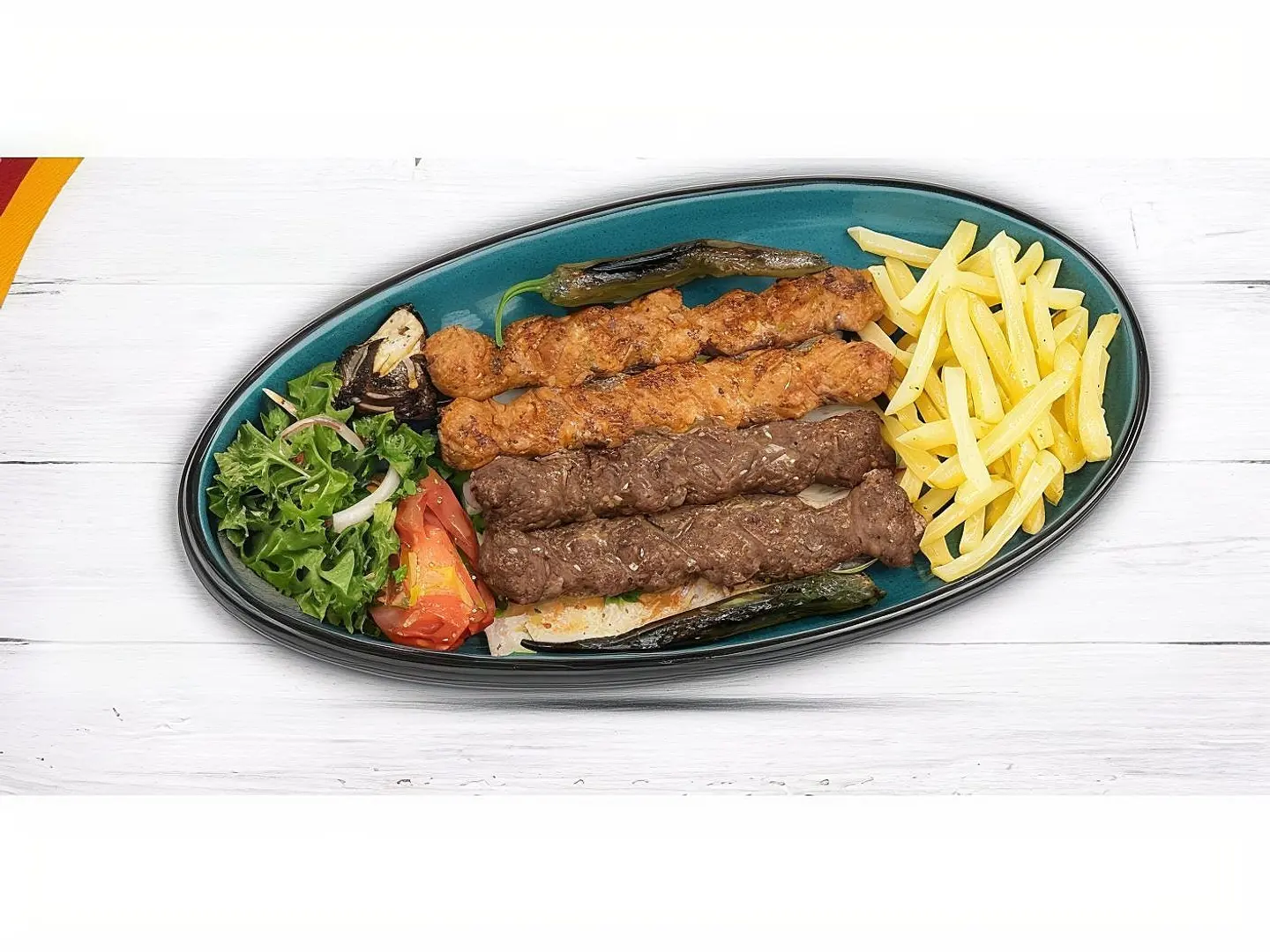 صحن كباب مشكل 3 اسياخ