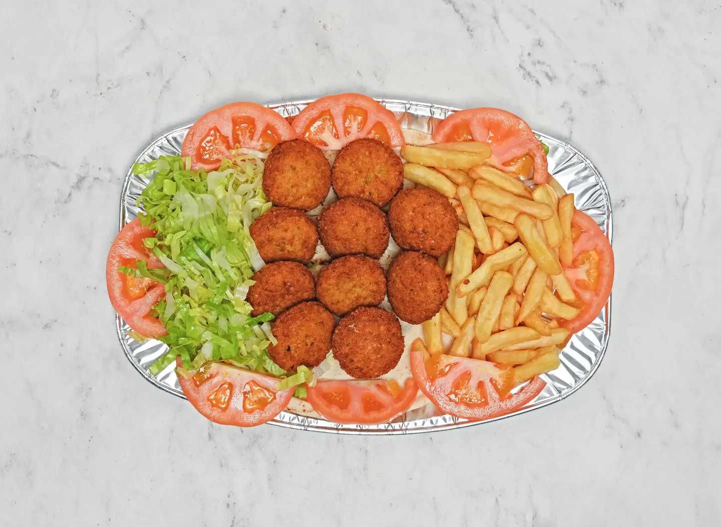 صحن فلافل بالحمص