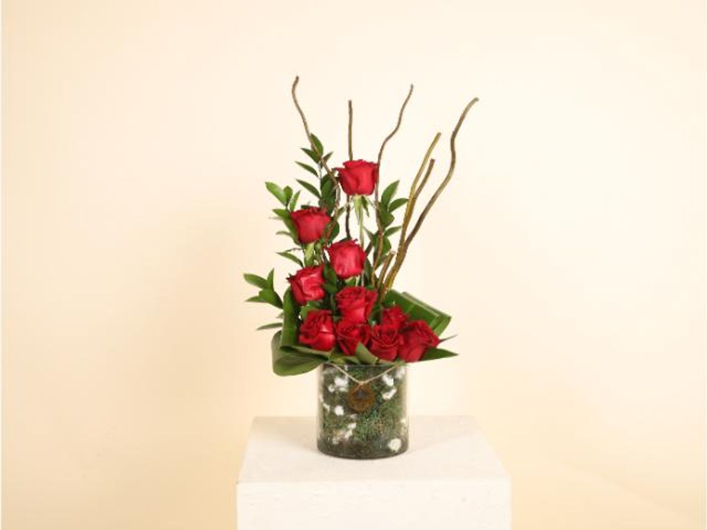 Roses Vase With Salix