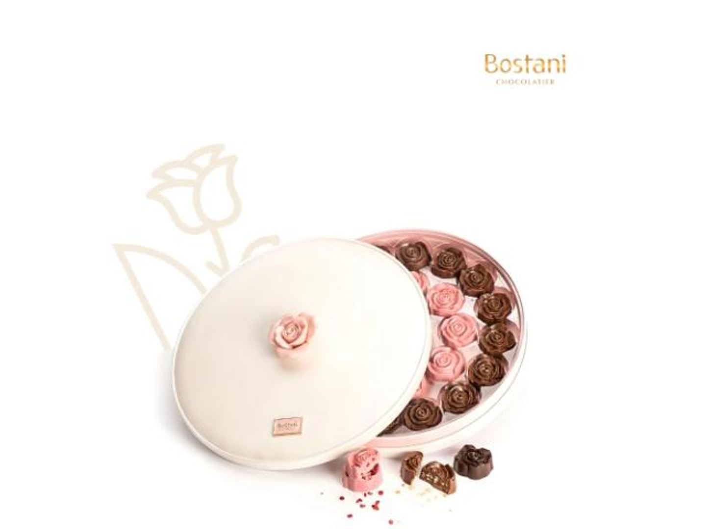 علبة شوكولاتة الوردة 28 قطعة