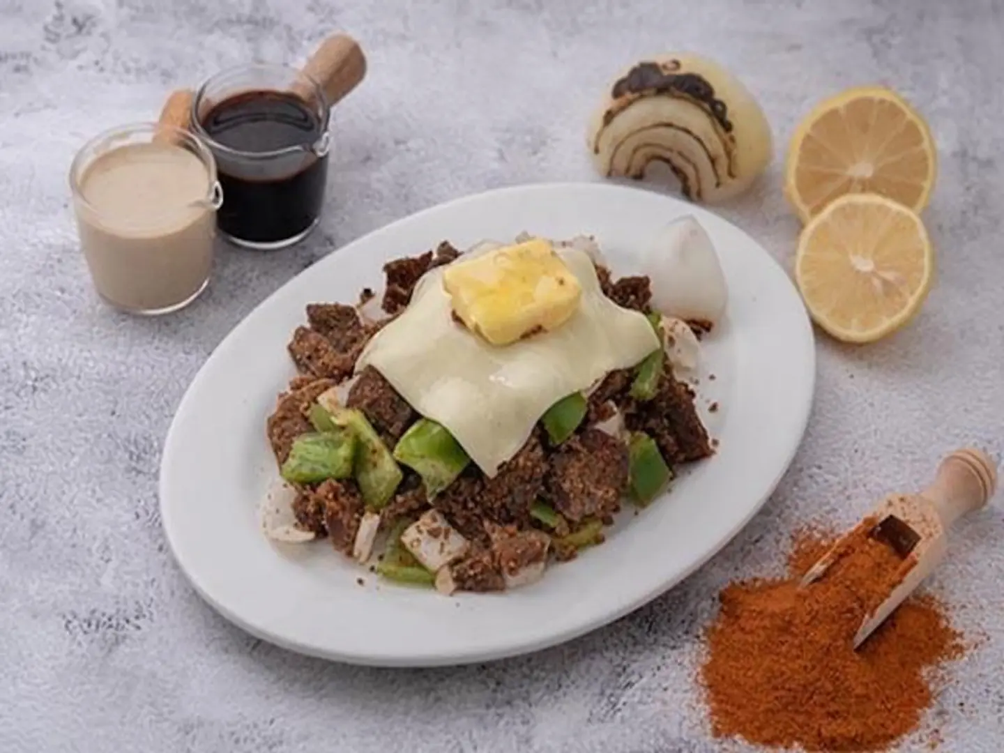 مدفون دجاج الاساطير جبن وزبدة