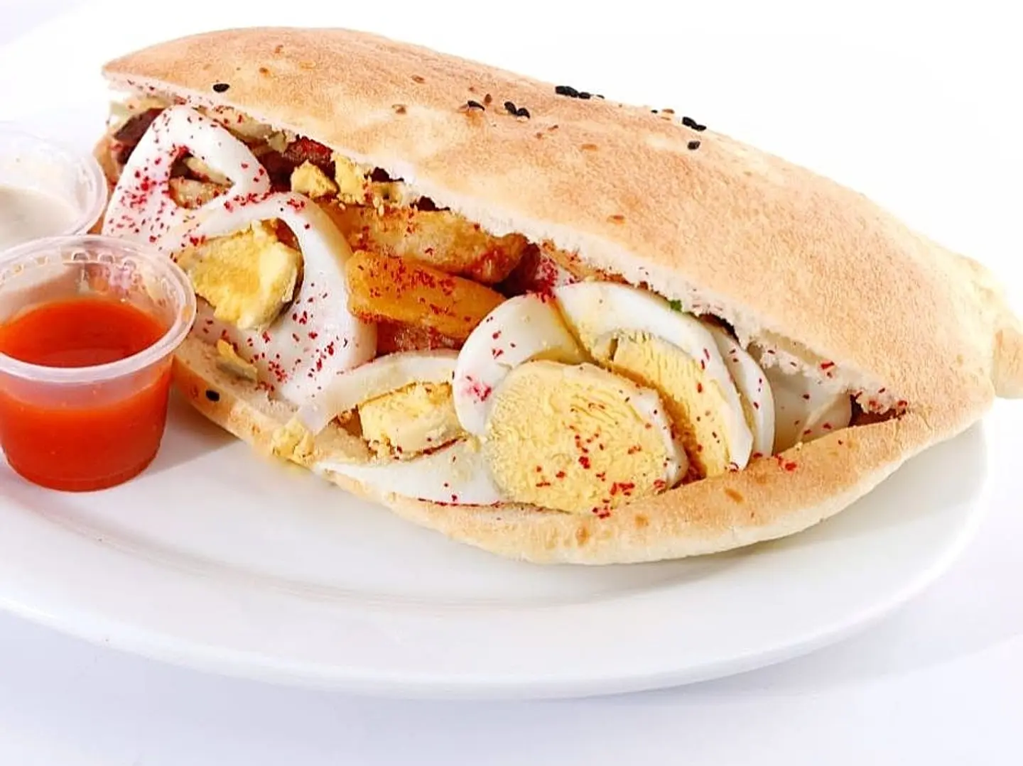 Falafel Sandwich With Iraqi Samooli Egg