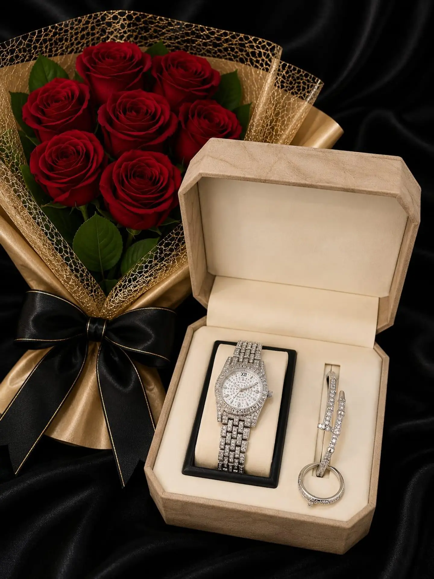 Women's Watch With A Bouquet Of Roses 12