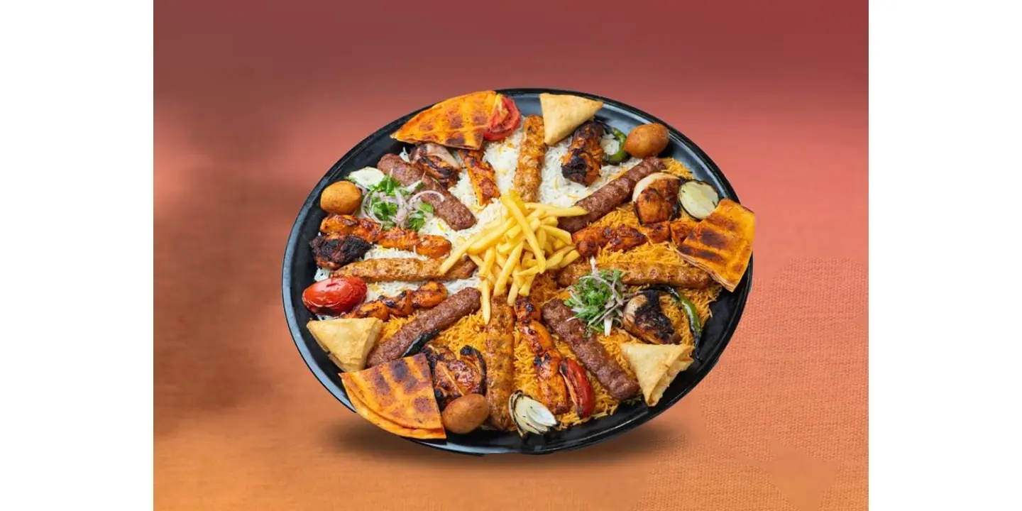 صحن الضيف 15 سيخ مع ارز