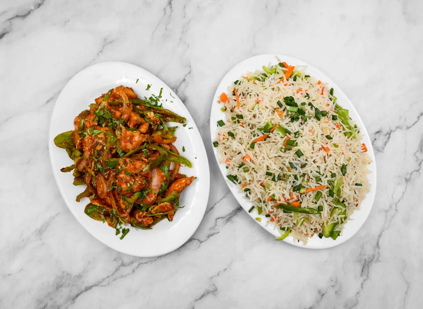 Chicken Chilly Dry With Fried Rice
