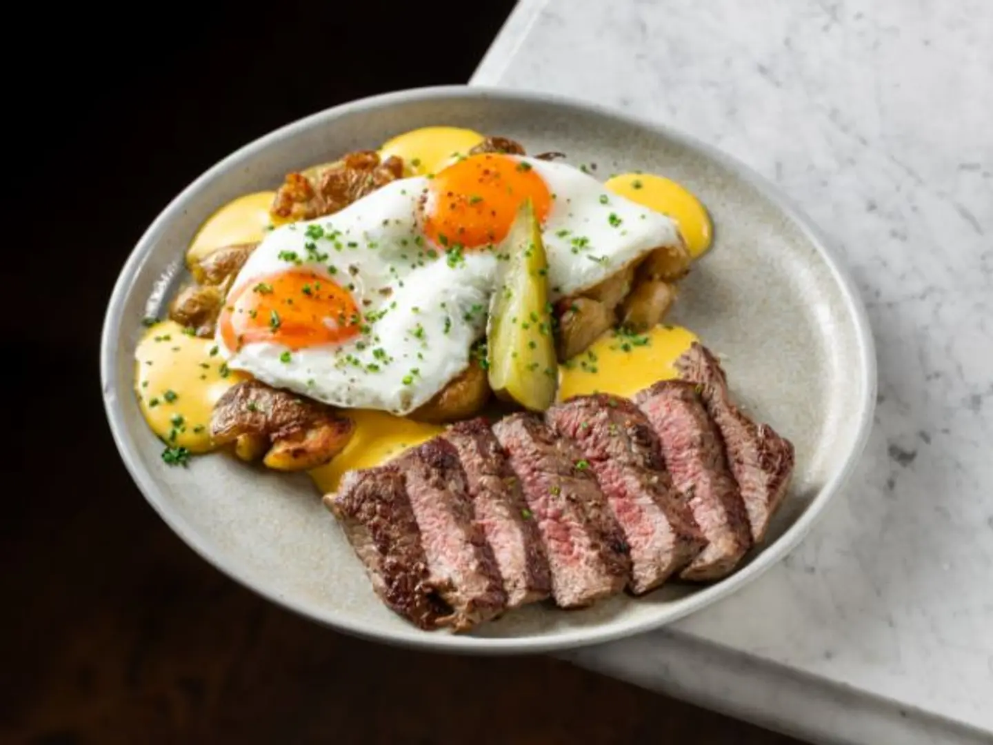 Breakfast Rib Eye Steak & Eggs
