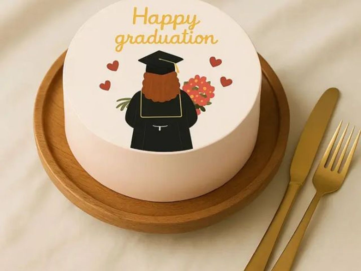Velvety Graduation Cake For Ladies
