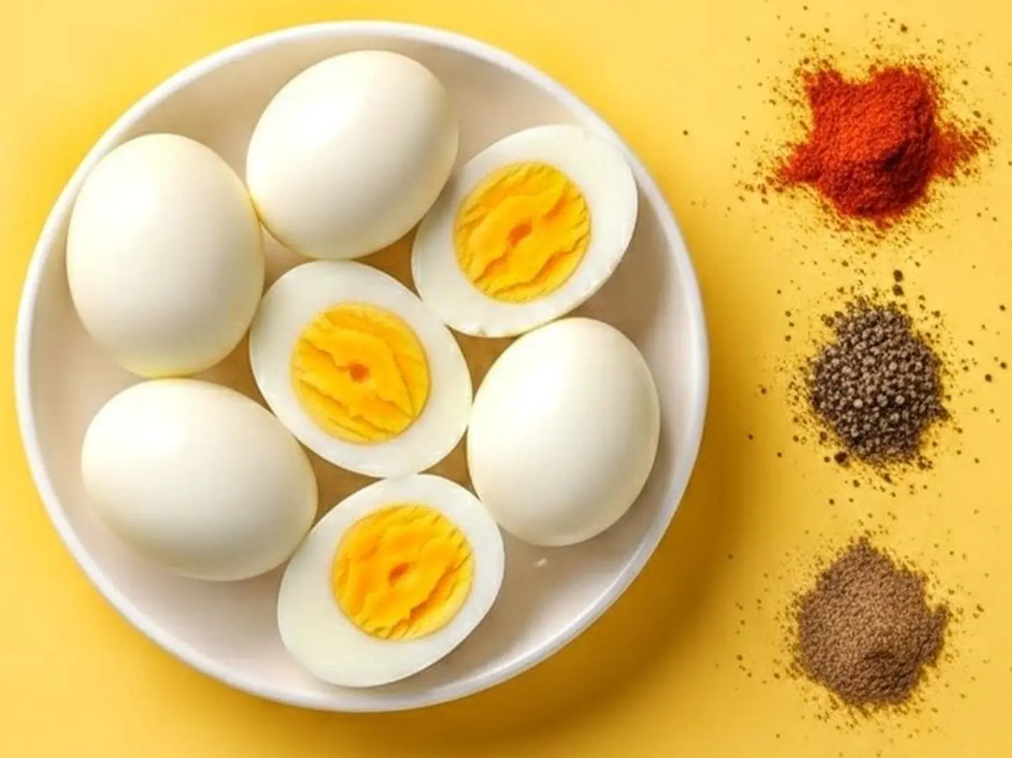 A Plate Of Boiled Eggs