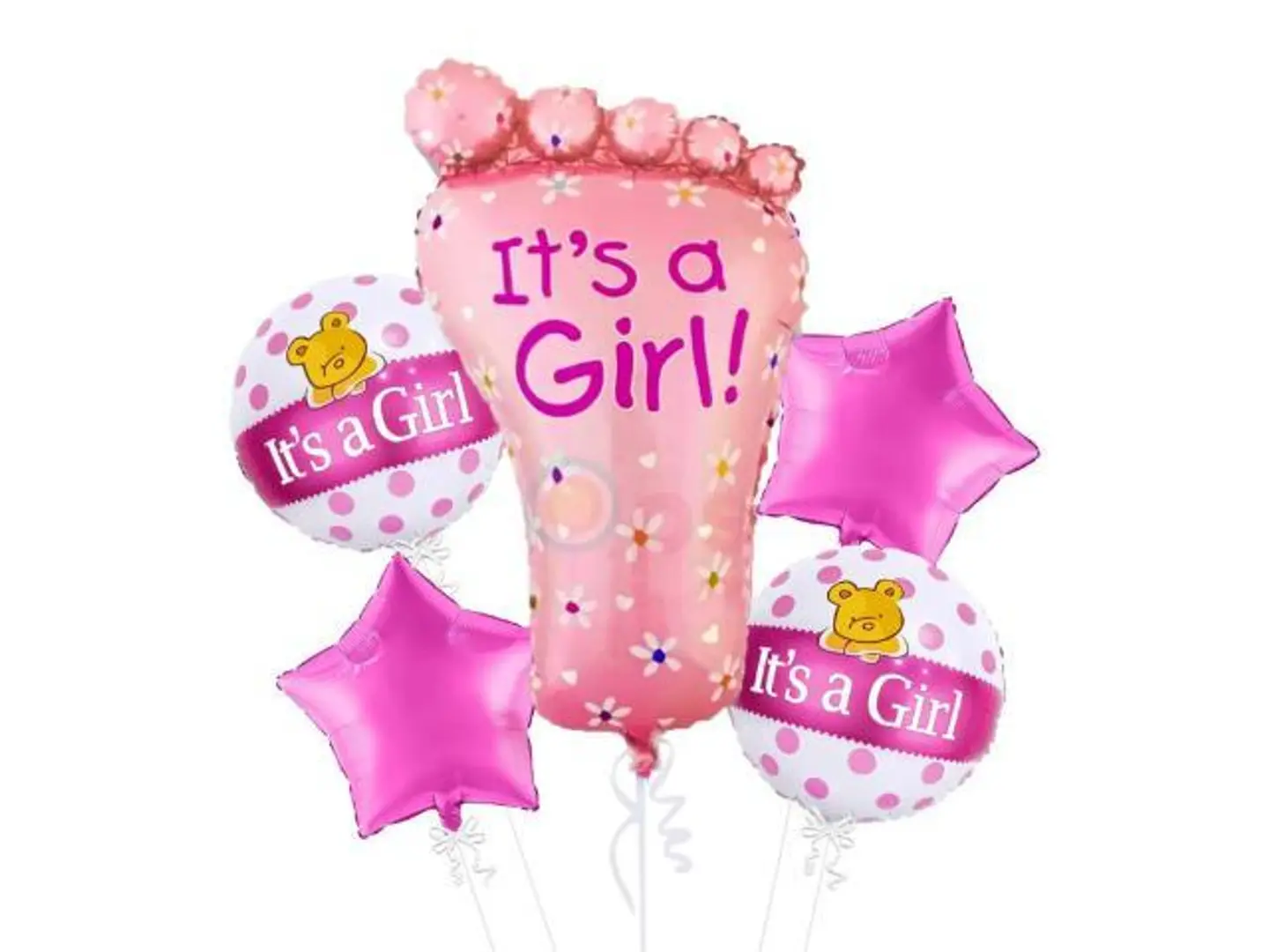 Baby Girl Pink Foil Helium Balloons   It's A Girl Balloons